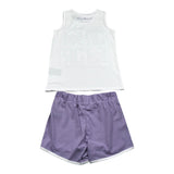 John Richmond Completo 2 Pezzi Canotta-Short Bicolore per Bambina RGP26016CJ BIANCO/LILLA JOHN RICHMOND 
