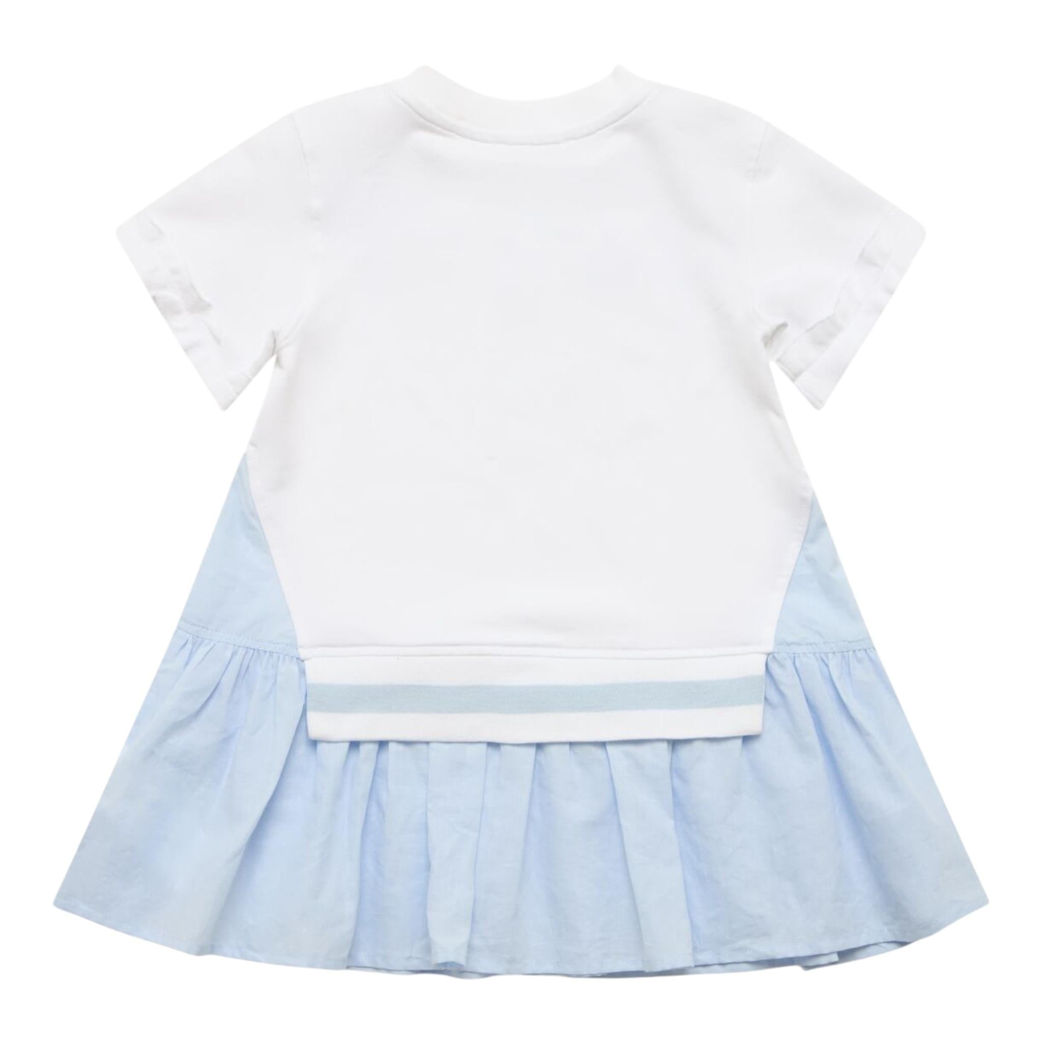 Monnalisa Abito Felpa Tinta Unita con Stampa per Bambina 19E917 BIANCO MONNALISA 