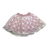 Alice Pi Einfarbiger Rock mit Tüll und rosa Stickerei für Baby Mädchen