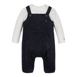 TOMMY HILFIGER completo 2 pezzi shirt-salopette bicolore Bianco/blu per Neonato KN0KN01920 BIANCO/BLU TOMMY HILFIGER 