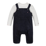 TOMMY HILFIGER completo 2 pezzi shirt-salopette bicolore Bianco/blu per Neonato KN0KN01920 BIANCO/BLU TOMMY HILFIGER 