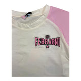 Chiara Ferragni – Schlichtes zweifarbiges T-Shirt mit weiß-rosa Aufdruck für Baby-Mädchen