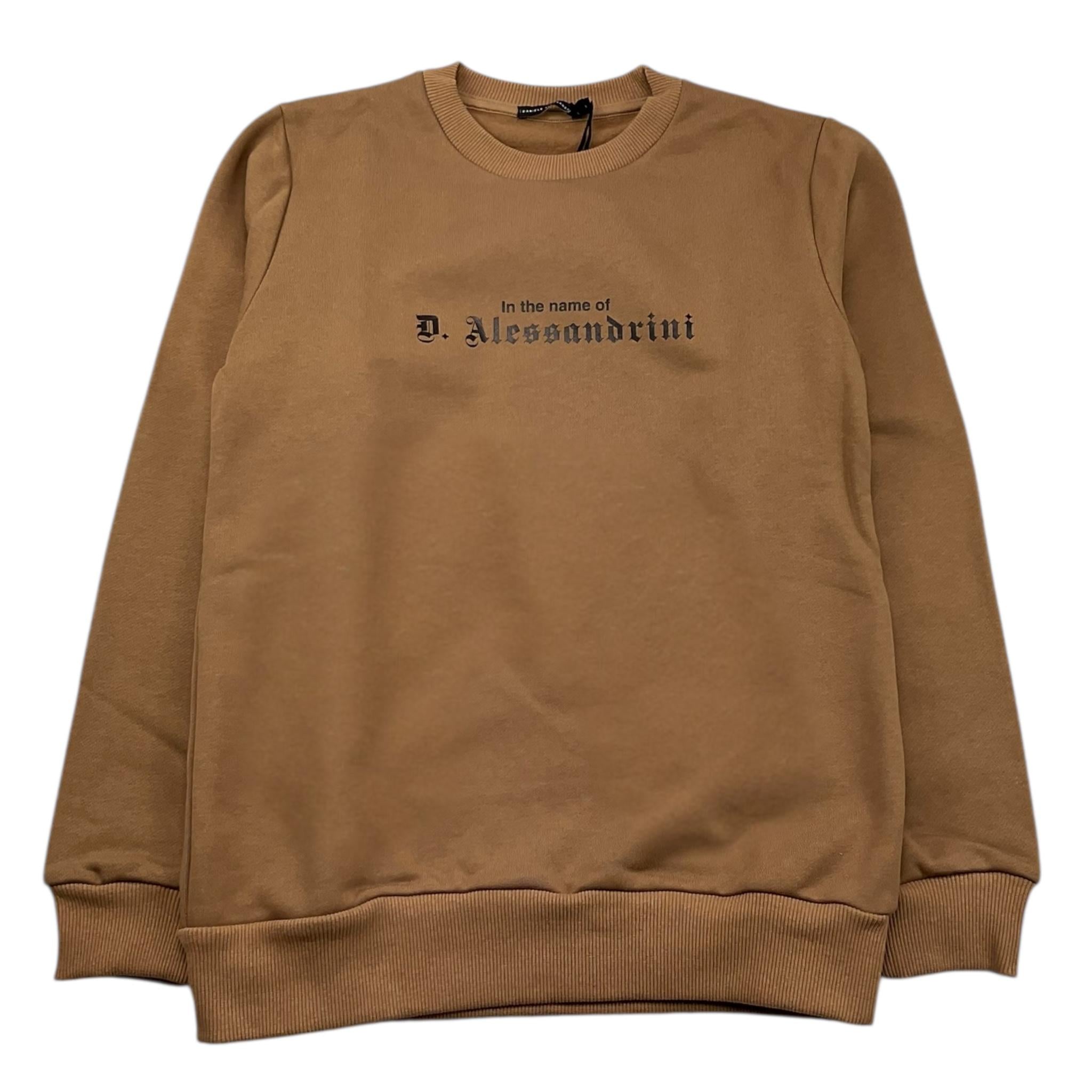 DANIELE ALESSANDRINI felpa girocollo tinta unita con stampa Beige per Bambino 1231F00103XX BEIGE DANIELE ALESSANDRINI 