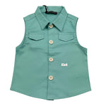 Daniele Alessandrini Camicia Smanicata Tinta Unita per Neonato 1296C00236 VERDE ACQUA DANIELE ALESSANDRINI 