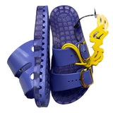 Sensi Zweifarbiger Gummi-Slipper mit lila Schnalle für Mädchen