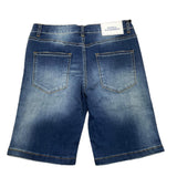 Daniele Alessandrini Denim Bermuda Shorts Einfarbig Mit Amerika Taschen Blau Für Jungen