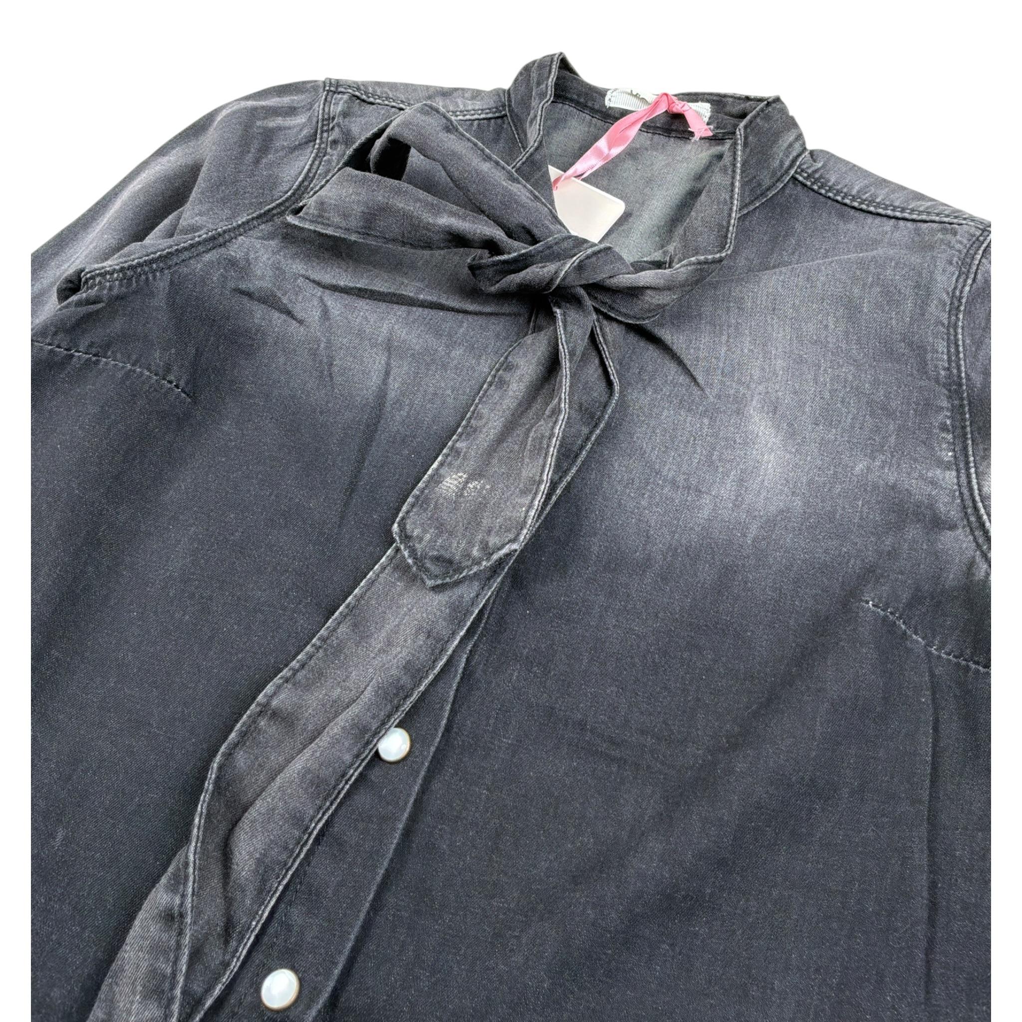 Vicolo Camicia In Denim tinta unita Nero per Bambina 3141CD1048 NERO VICOLO 
