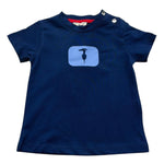 Trussardi T-Shirt Girocollo Tinta Unita con Stampa per Neonato TIP26093TS BLU TRUSSARDI 