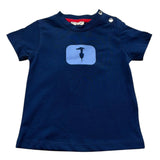 Trussardi T-Shirt Girocollo Tinta Unita con Stampa per Neonato TIP26093TS BLU TRUSSARDI 