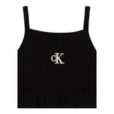 Calvin Klein – Einfarbiges trägerloses Kleid mit schwarzer Culotte für Baby-Mädchen