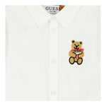 Guess Camicia Manica Lunga Tinta Unita con Stampa per Neonato I4RH00W9CL0 BIANCO GUESS 