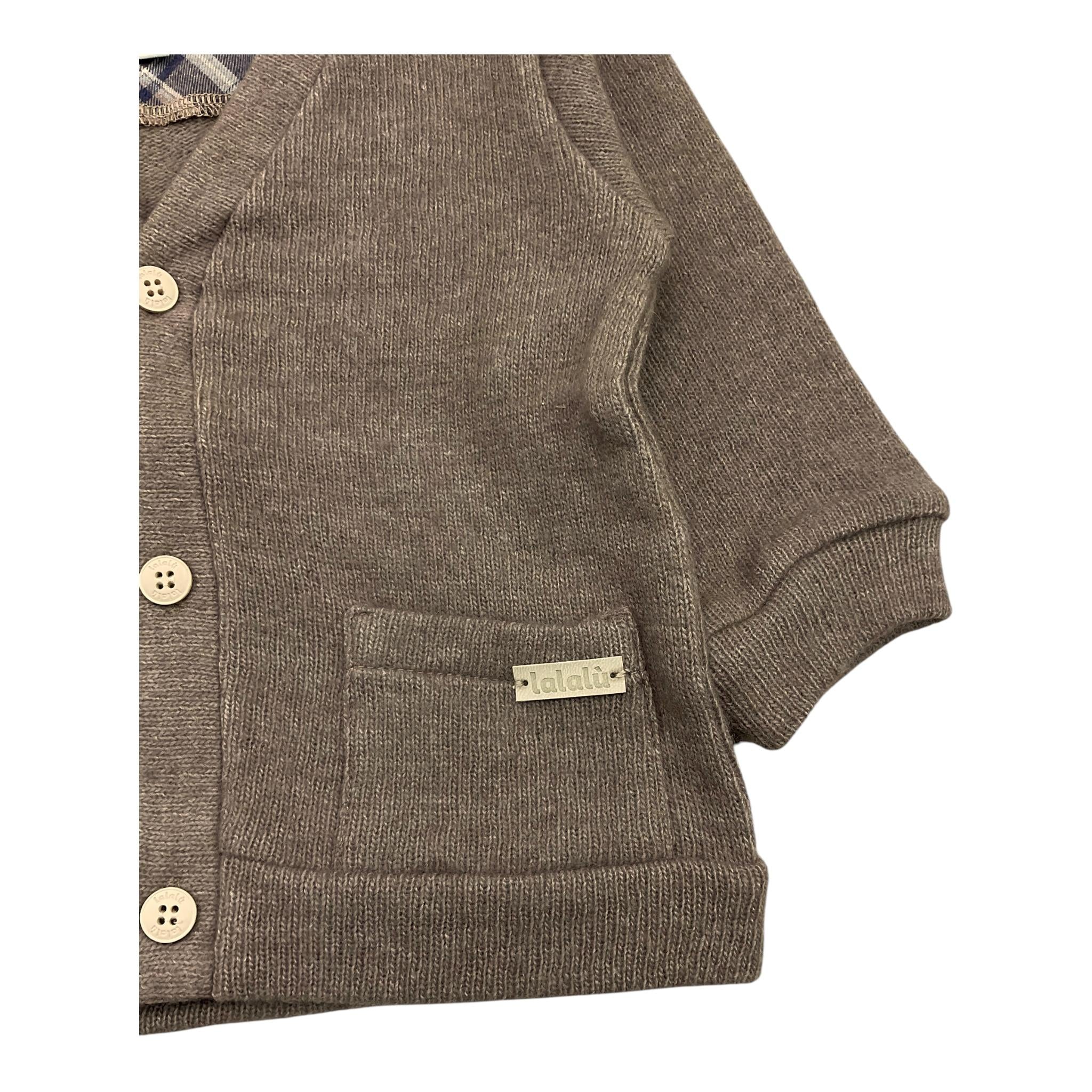 LALALU' cardigan tinta unita con taschini Tortora per Neonato MGL3NX TORTORA LALALU' 