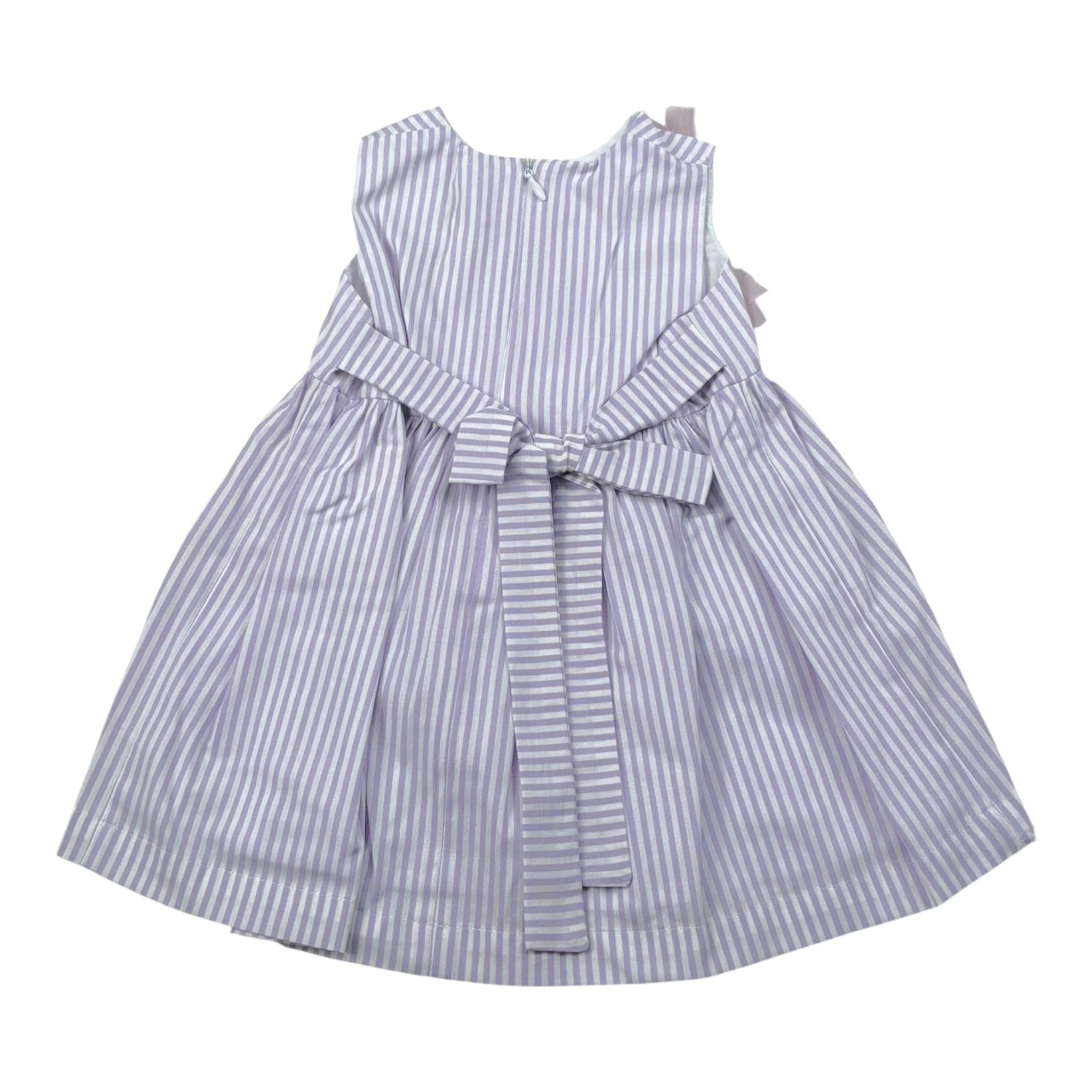 Ilfarobimbi Abito Bicolore con Fiocchi Lilla per Neonata IFN50590 LILLA ILFAROBIMBI 
