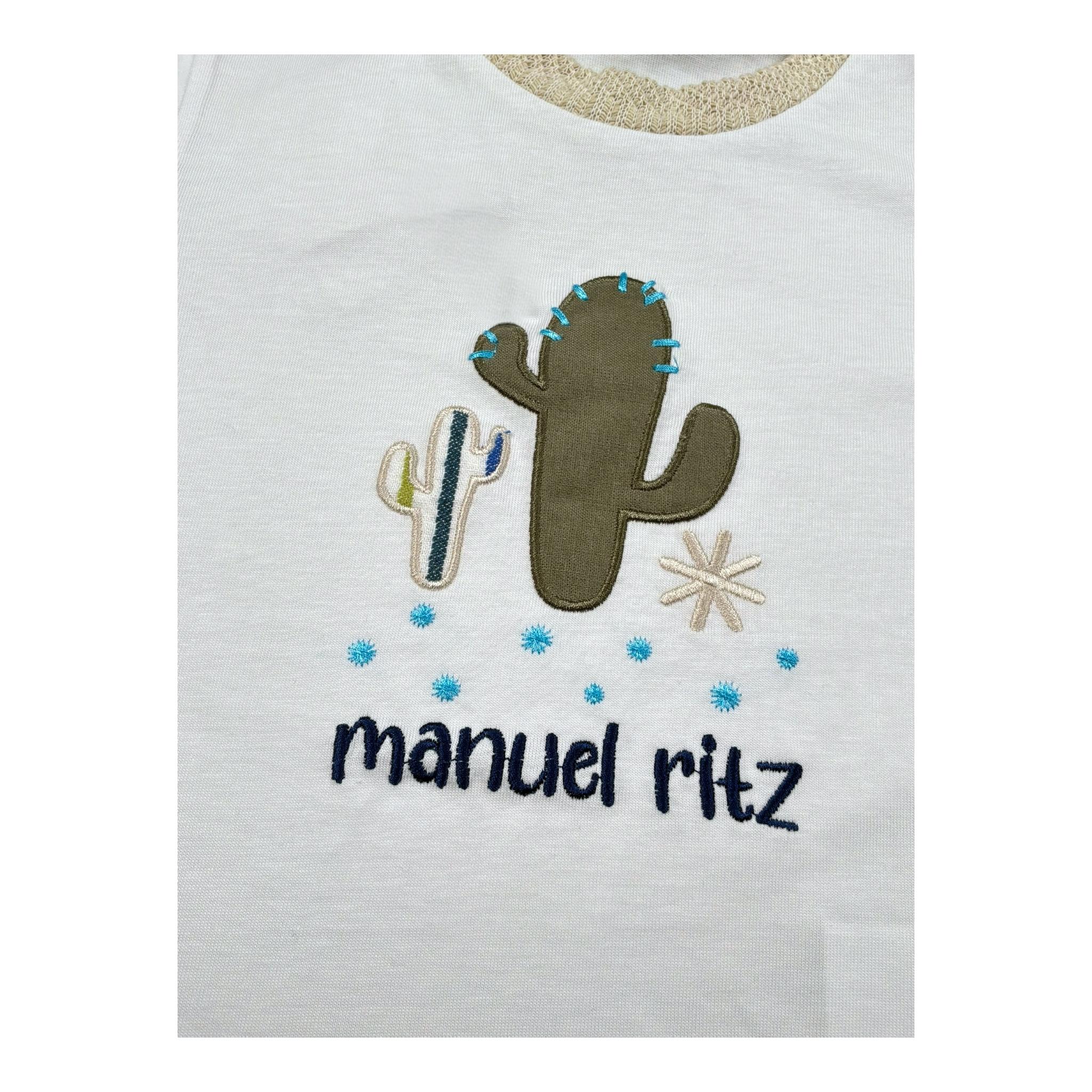 Manuel Ritz T-Shirt Girocollo Tinta Unita con Ricamo per Neonato MR3117NX BIANCO MANUEL RITZ 