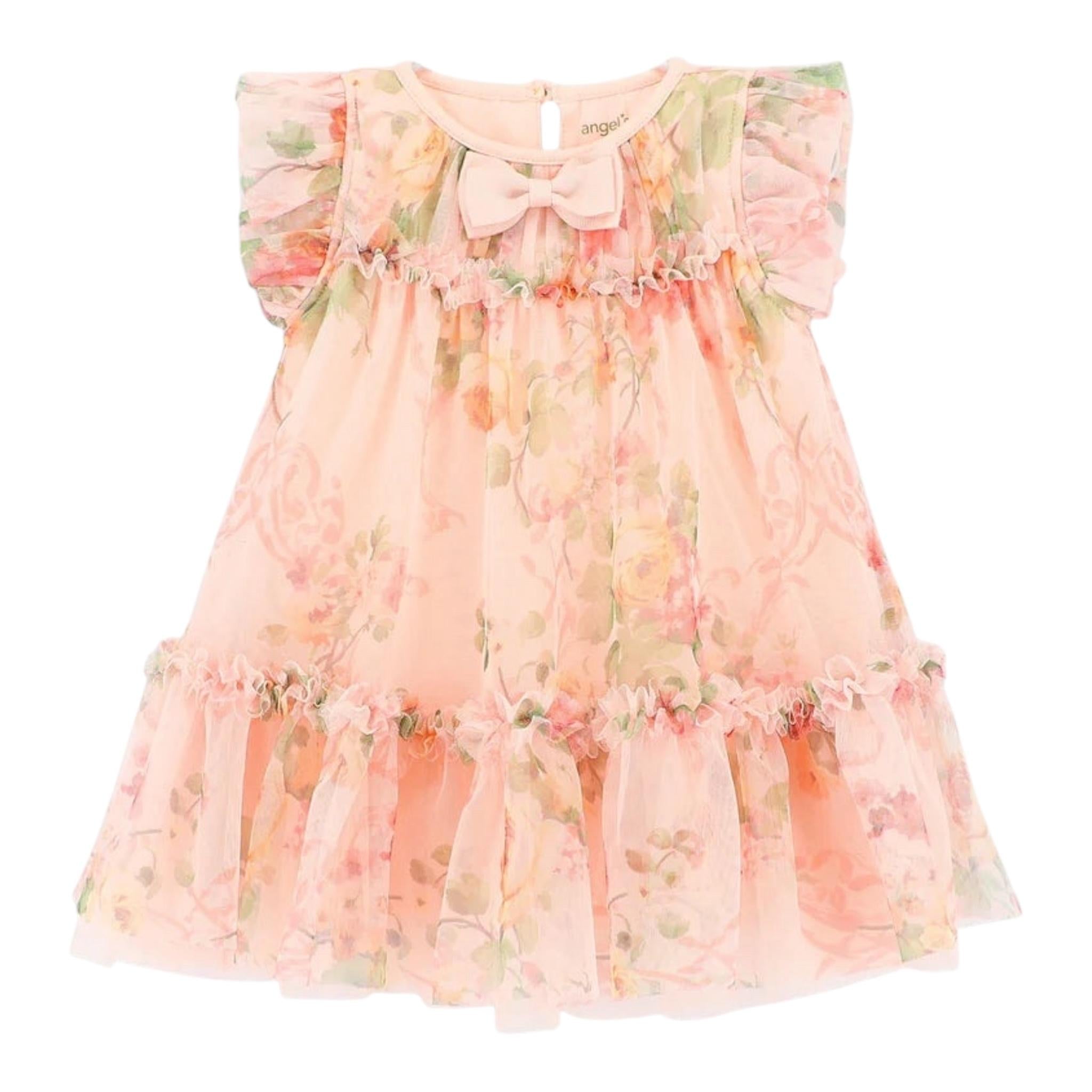 Angel'S Face Abito Tinta Unita con Tulle per Neonata ROSEBUD ROSA ANGEL'S FACE 