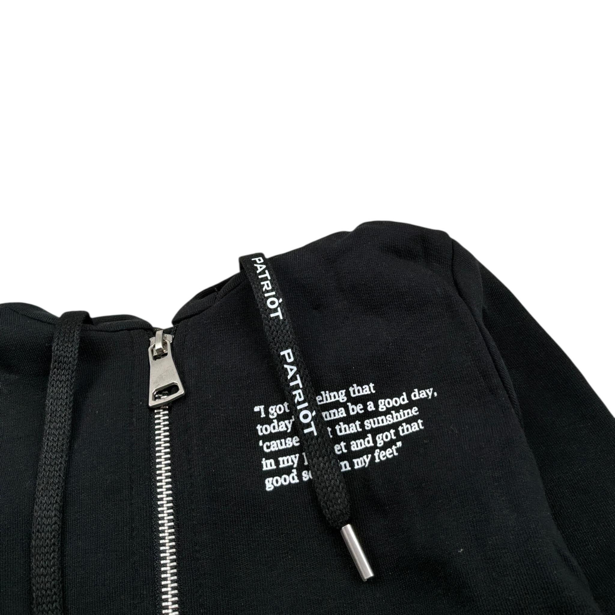 Patriot Felpa tinta unita con Zip E Cappuccio Nero per Neonato 0450 NERO PATRIOT 