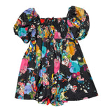 Aniye By Girl – Schwarzes Kleid mit halblangen Ärmeln und einfarbigem Print für Mädchen