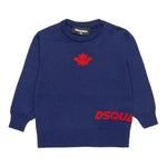 DSQUARED2 maglia girocollo tinta unita con ricamo logo Blu per Bambino DQ2488J BLU DSQUARED2 