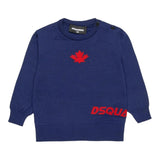 DSQUARED2 maglia girocollo tinta unita con ricamo logo Blu per Bambino DQ2488J BLU DSQUARED2 