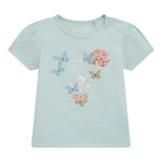 Guess T-Shirt Girocollo Tinta Unita con Logo per Neonata A5RI03K6YW4 VERDE ACQUA GUESS 