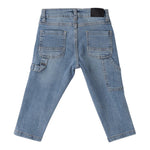 Sarabanda Jeans tinta unita con Stampa Azzurro per Bambino 0B032 AZZURRO SARABANDA 