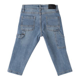 Sarabanda Jeans tinta unita con Stampa Azzurro per Bambino 0B032 AZZURRO SARABANDA 