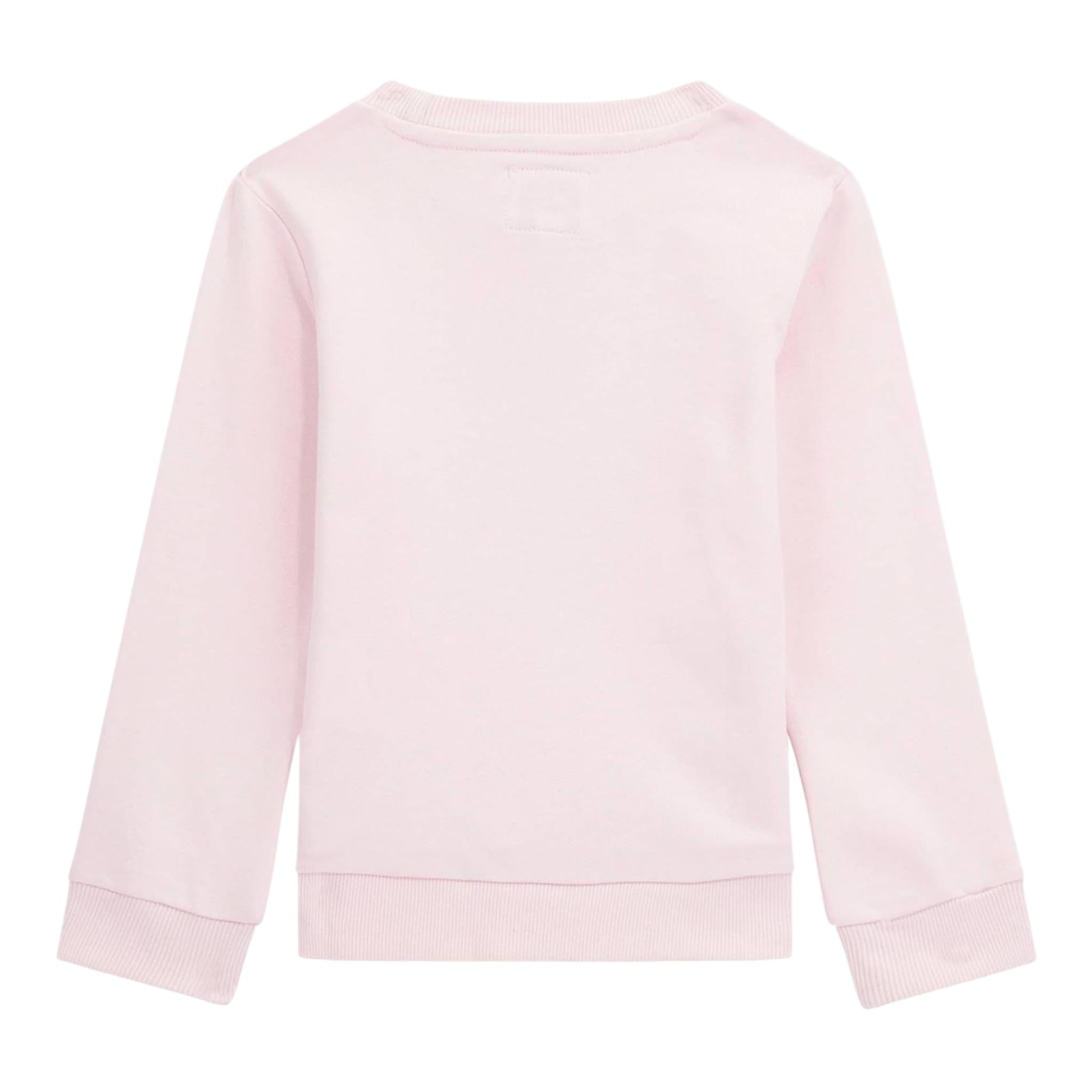 GUESS felpa chiusa girocollo tinta unita con logo Rosa per Neonata K4YQ10KA6R3X ROSA GUESS 