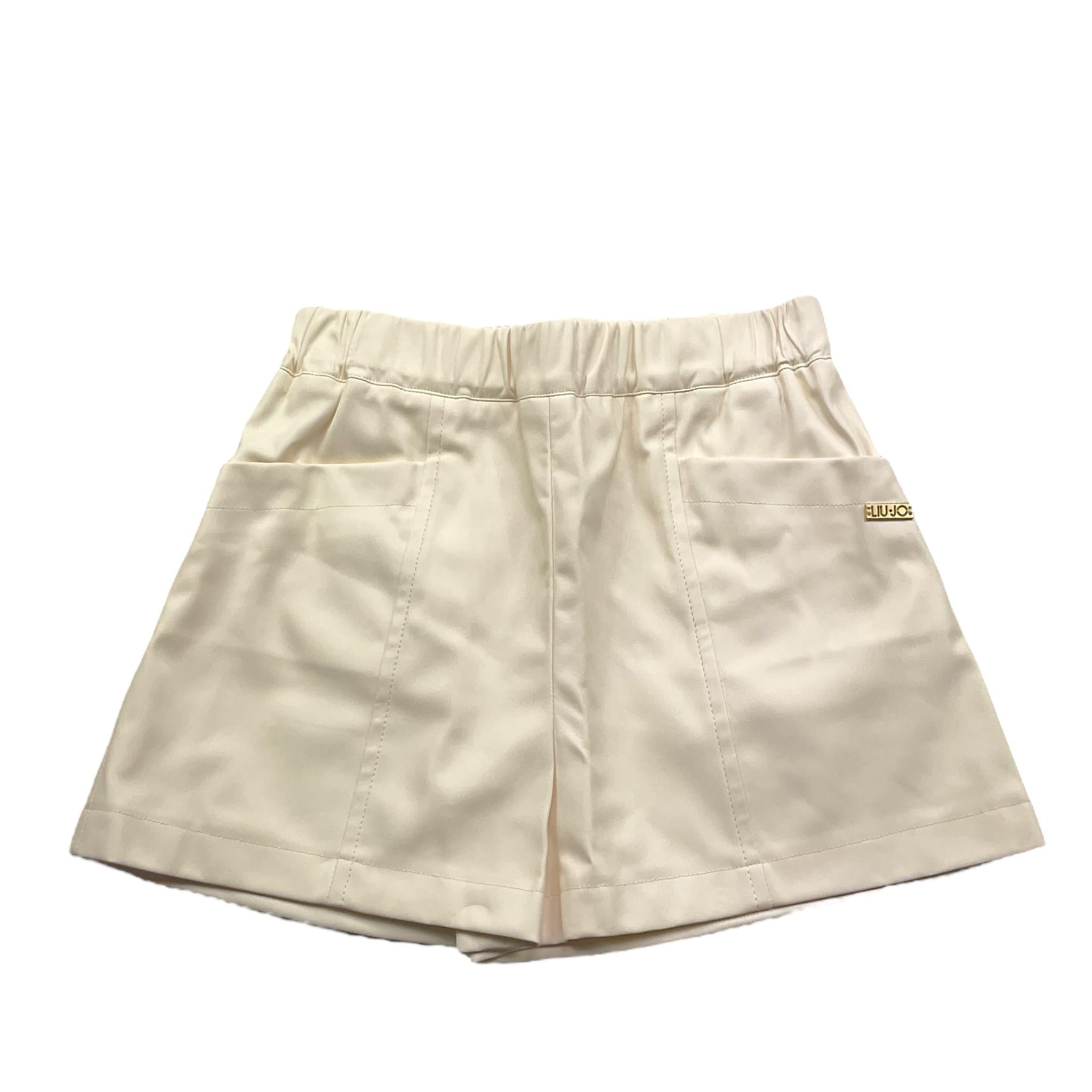 LIU JO short tinta unita ecopelle Panna per Bambina KF4012X PANNA LIU JO 