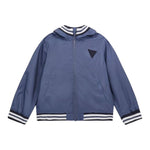 Guess Giubbino Tinta Unita con Zip E Cappuccio per Neonato N5RL11WCFM0 BLU GUESS 