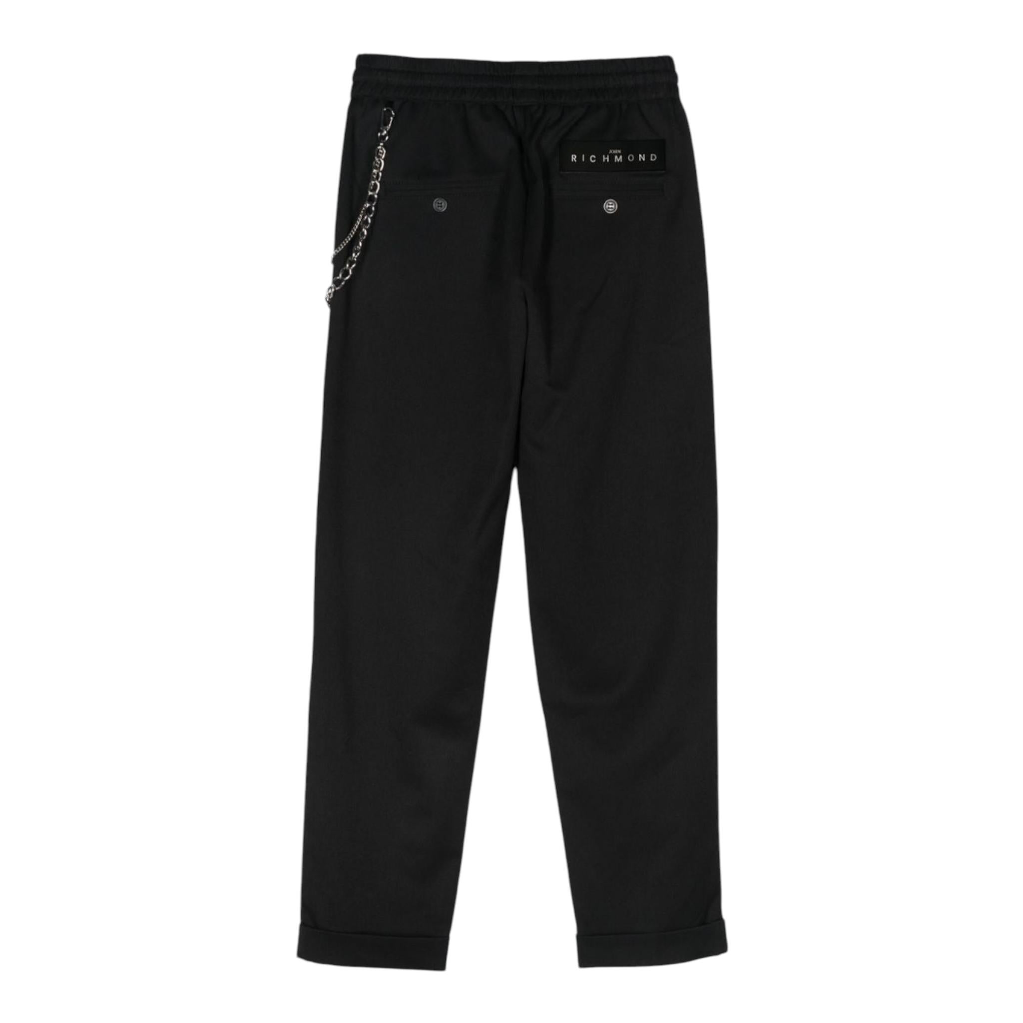 JOHN RICHMOND pantalone tinta unita con elastico in vita Nero per Bambino RBA24084PA NERO JOHN RICHMOND 
