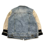 Yes London Giubbino In Denim Tinta Unita con Maniche In Contrasto per Bambino JR0043 AZZURRO YES LONDON 