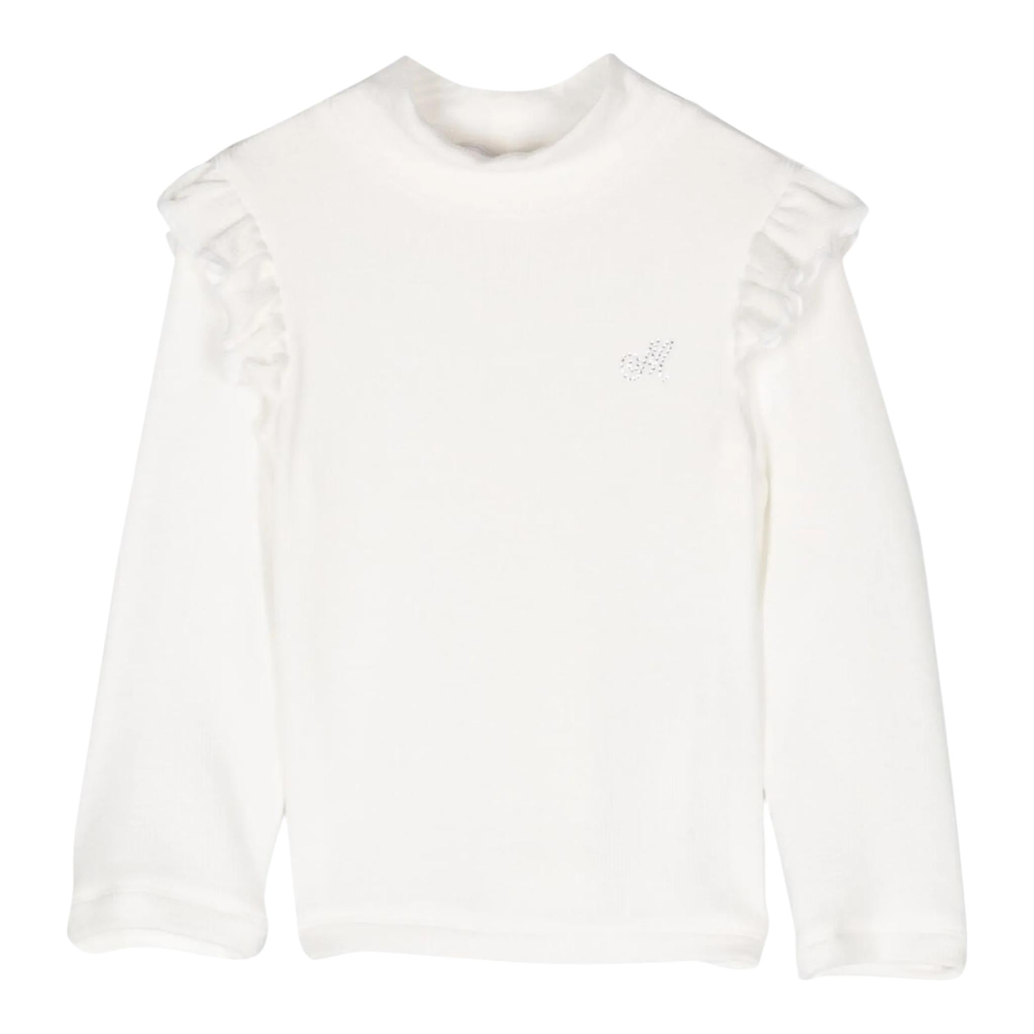 MONNALISA shirt tinta unita con rouches Panna per Neonata 31D623 PANNA MONNALISA 