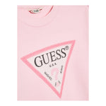 GUESS abito girocollo tinta unita con logo Rosa per Bambina K3YK25KA6R3 ROSA GUESS 