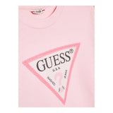 GUESS abito girocollo tinta unita con logo Rosa per Bambina K3YK25KA6R3 ROSA GUESS 