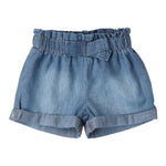 Minibanda Short In Denim Tinta Unita per Neonata 3B735 BLU MINIBANDA 