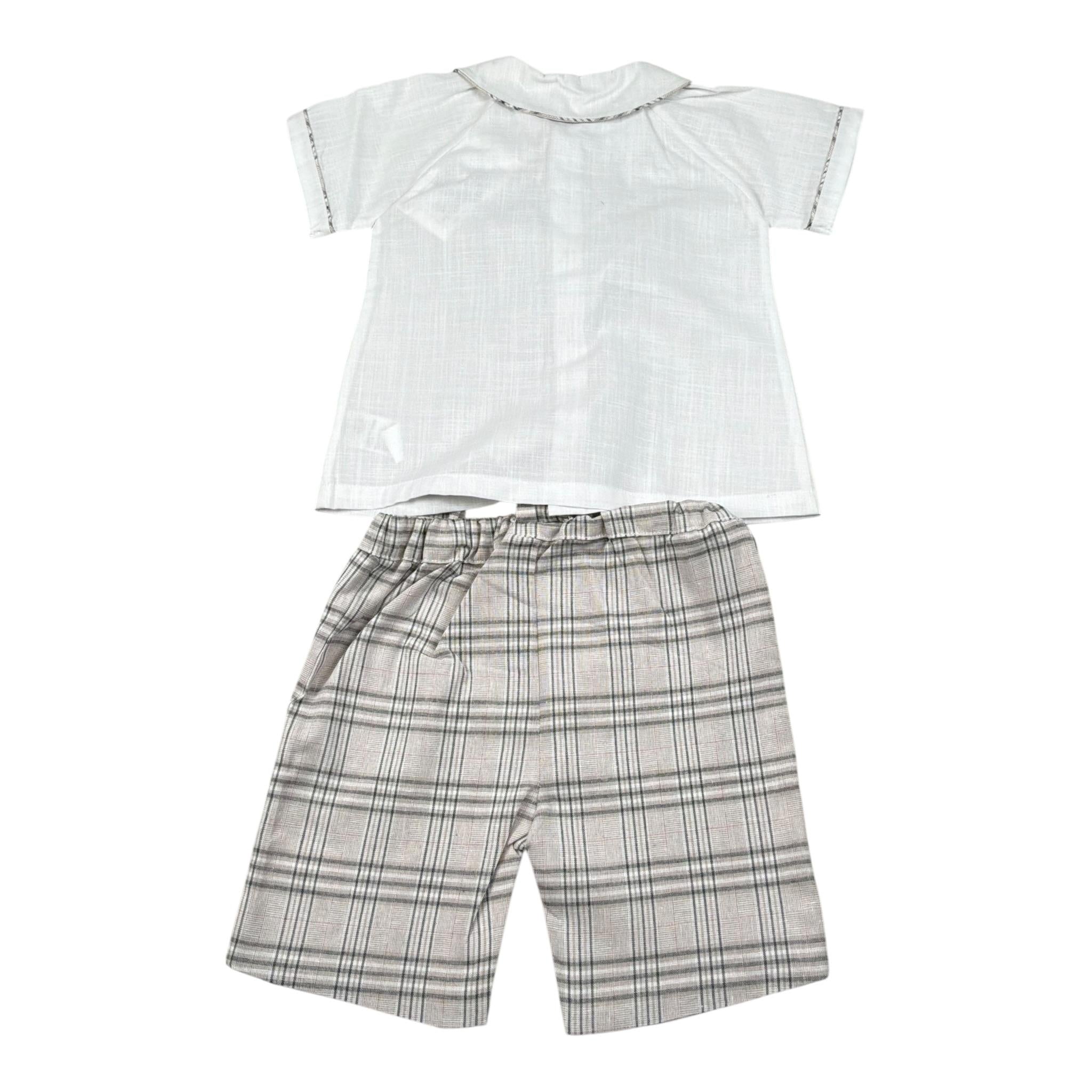 Malvi & Co Completo 2 Pezzi Camicia-Salpette Bianco per Neonato S24I130STLQ BIANCO MALVI & CO 