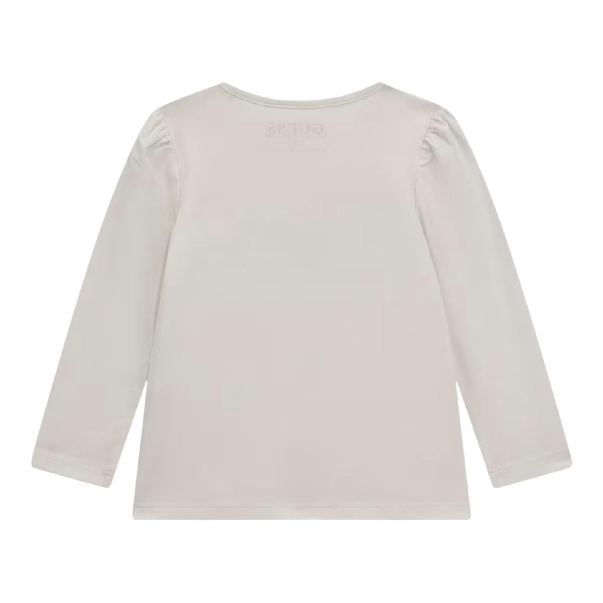 GUESS shirt girocollo tinta unita con stampa Bianco per Neonata A4BI01J1314 BIANCO GUESS 