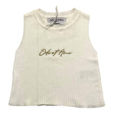 Odi Et Amo – Ärmelloses Top mit einfarbigem Logo-Print in Creme für Mädchen