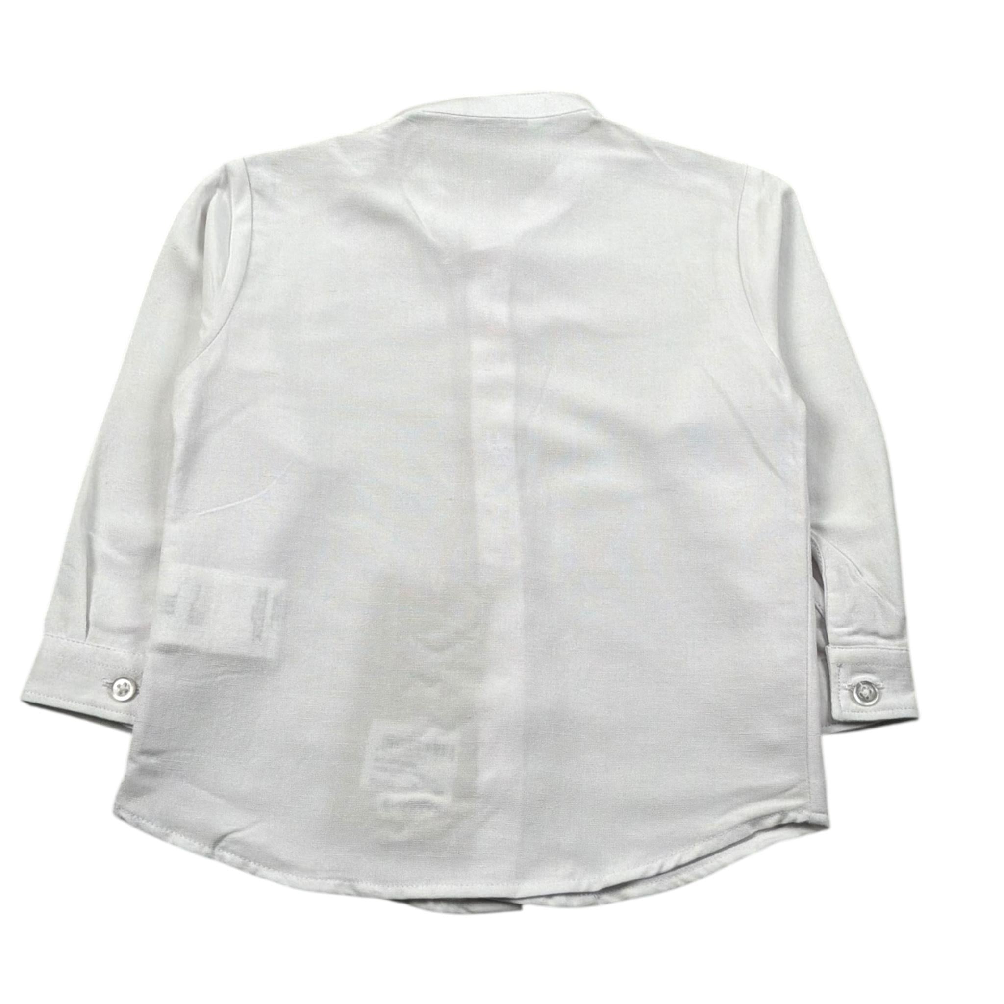 Manuel Ritz Camicia Manica Lunga Tinta Unita Collo Coreano per Bambino MR3096 BIANCO MANUEL RITZ 