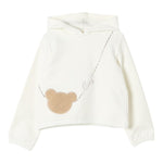 LIU JO felpa tinta unita con cappuccio e stampa Bianco per Bambina KF4059 BIANCO LIU JO 