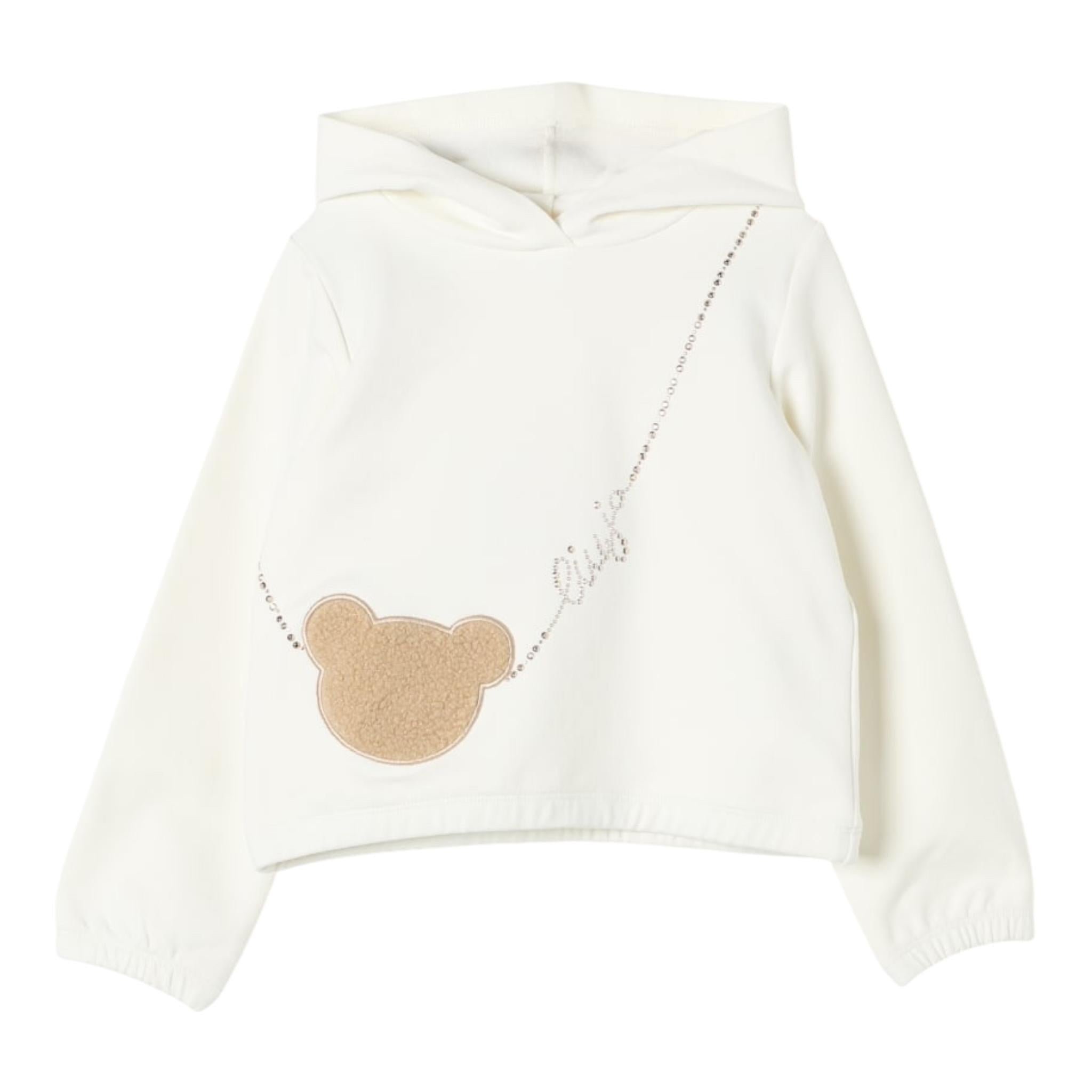 LIU JO felpa tinta unita con cappuccio e stampa Bianco per Bambina KF4059 BIANCO LIU JO 