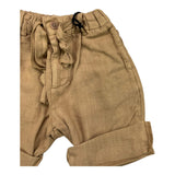 Daniele Alessandrini – Einfarbige Bermudashorts mit elastischer Taille in Braun für Neugeborene