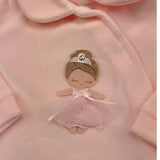 STORY LORIS tutina tinta unita in ciniglia con applicazioni Rosa per Neonata 57203 ROSA STORY LORIS 