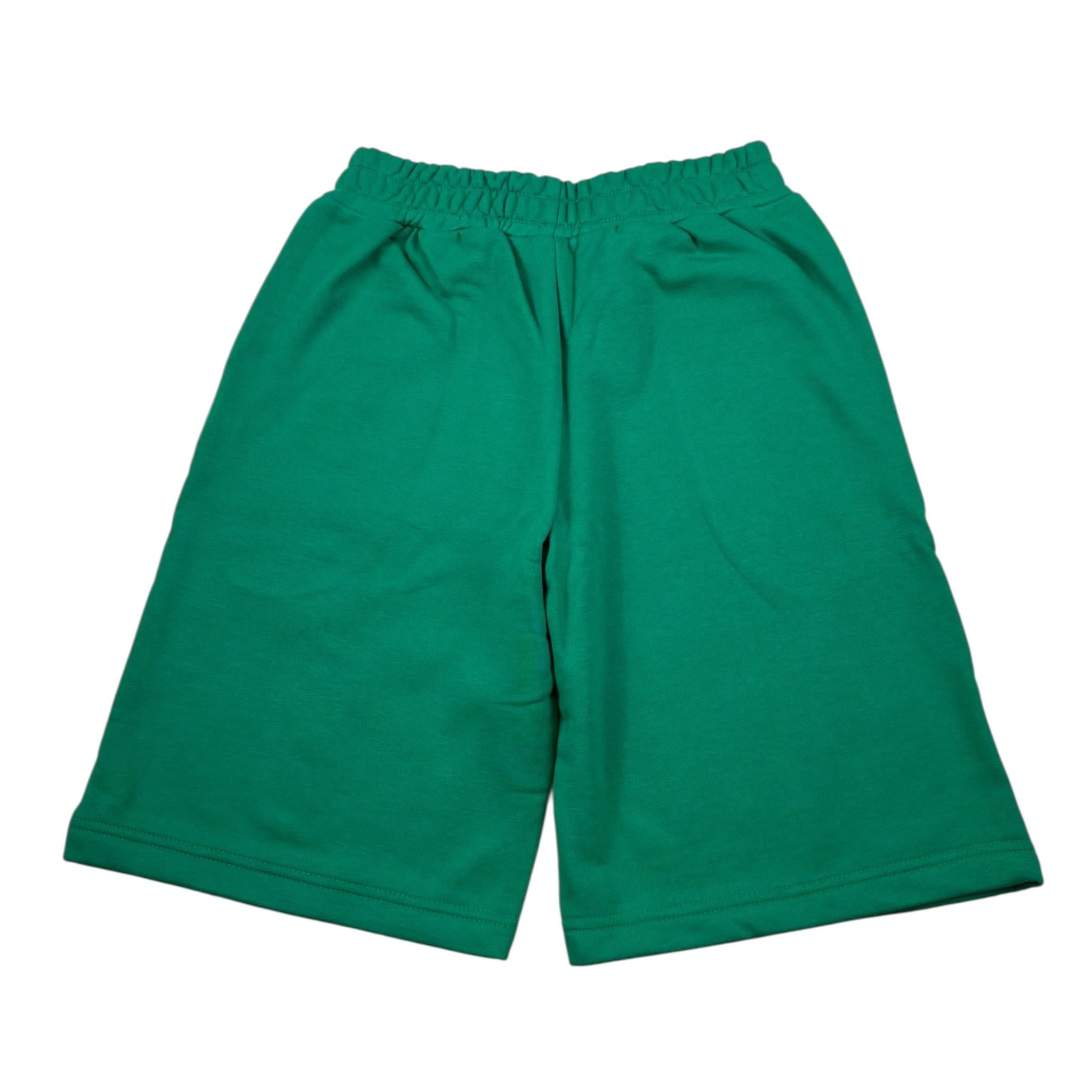 Icon Bermuda In Felpa Tinta Unita con Logo per Bambino IBSH00491 VERDE ICON 