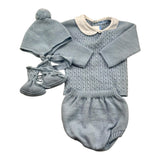 MAC ILUSIO'N completi 4 pezzi maglia-culotte-cappello-babbucce tinta unita Azzurro per Neonato 9433 AZZURRO MAC ILUSIO'N 