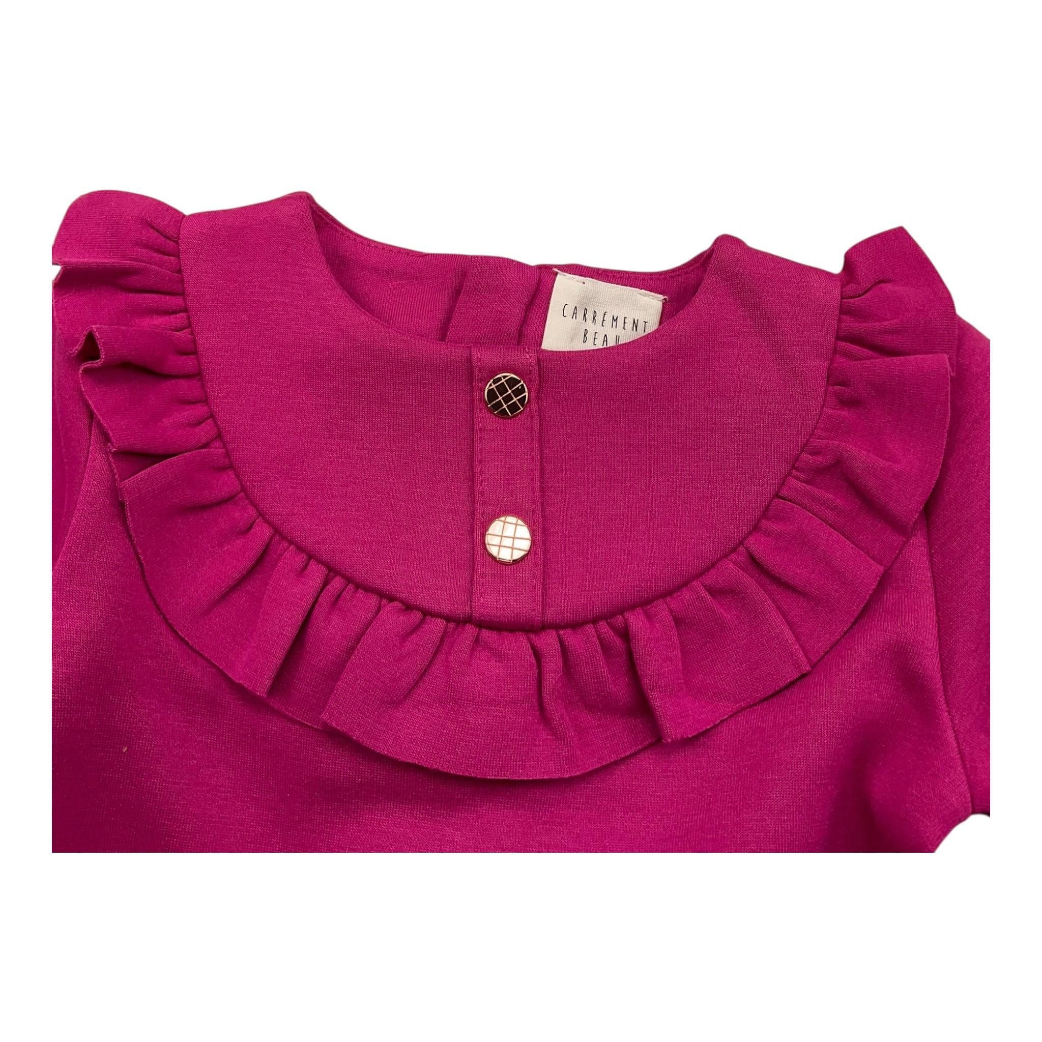 CARRE'MENT BEAU abito girocollo tinta unita manica lunga Fuxia per Neonata Y30195 FUXIA CARRE'MENT BEAU 