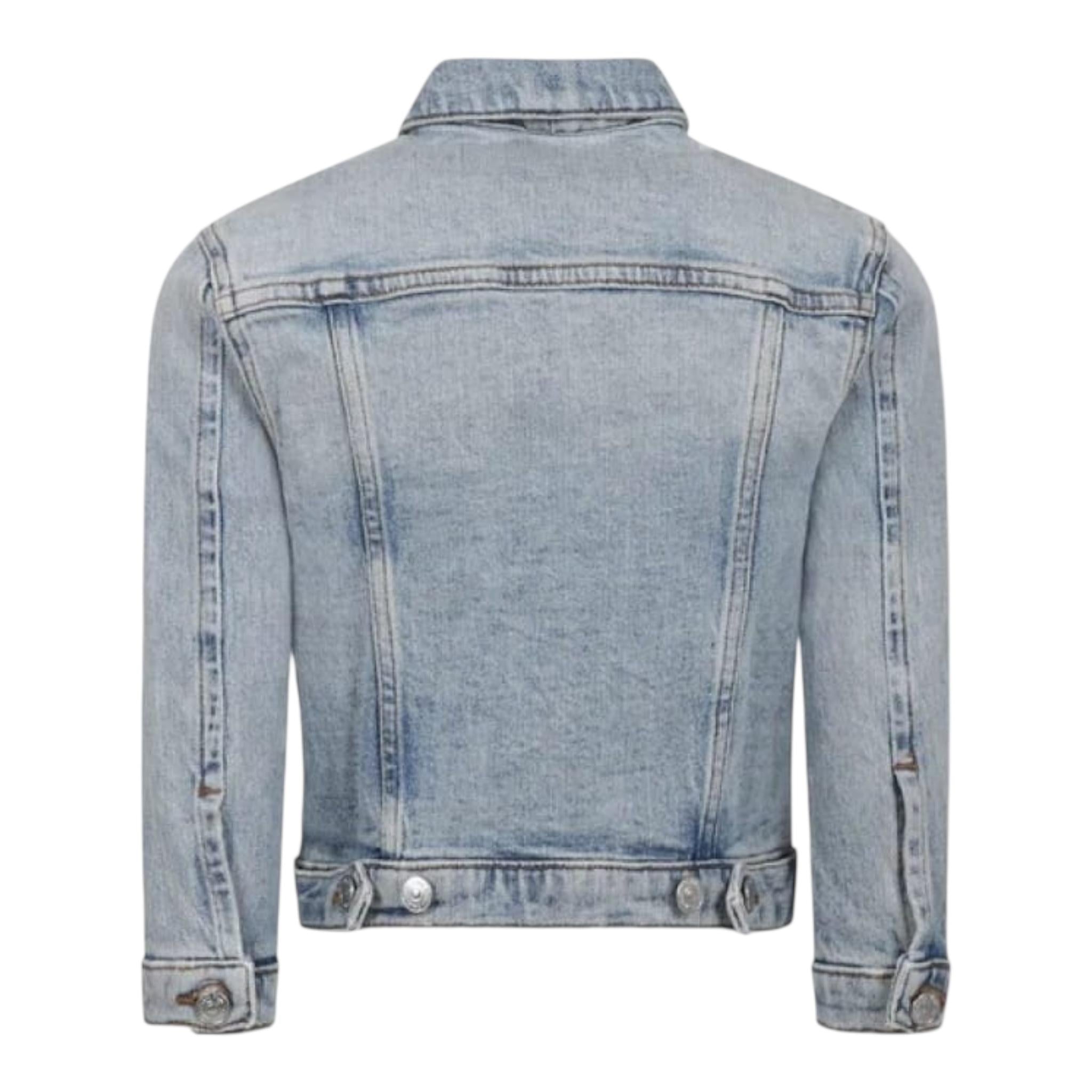 Calvin Klein Giubbino In Denim Tinta Unita con Bottoni per Bambina IB0IB02308 AZZURRO CALVIN KLEIN 