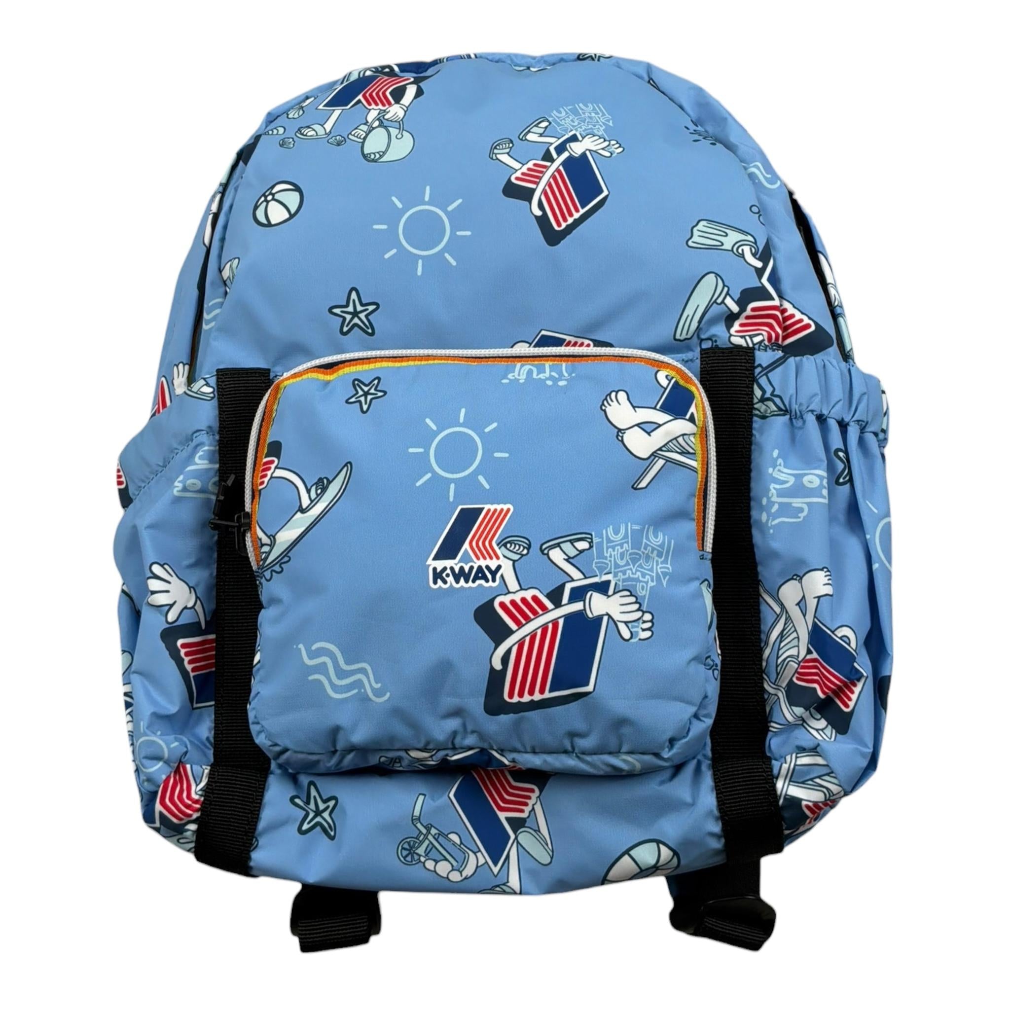 K-Way Zaio Tinta Unita con Stampe per Bambino K5123SW AZZURRO K-WAY 