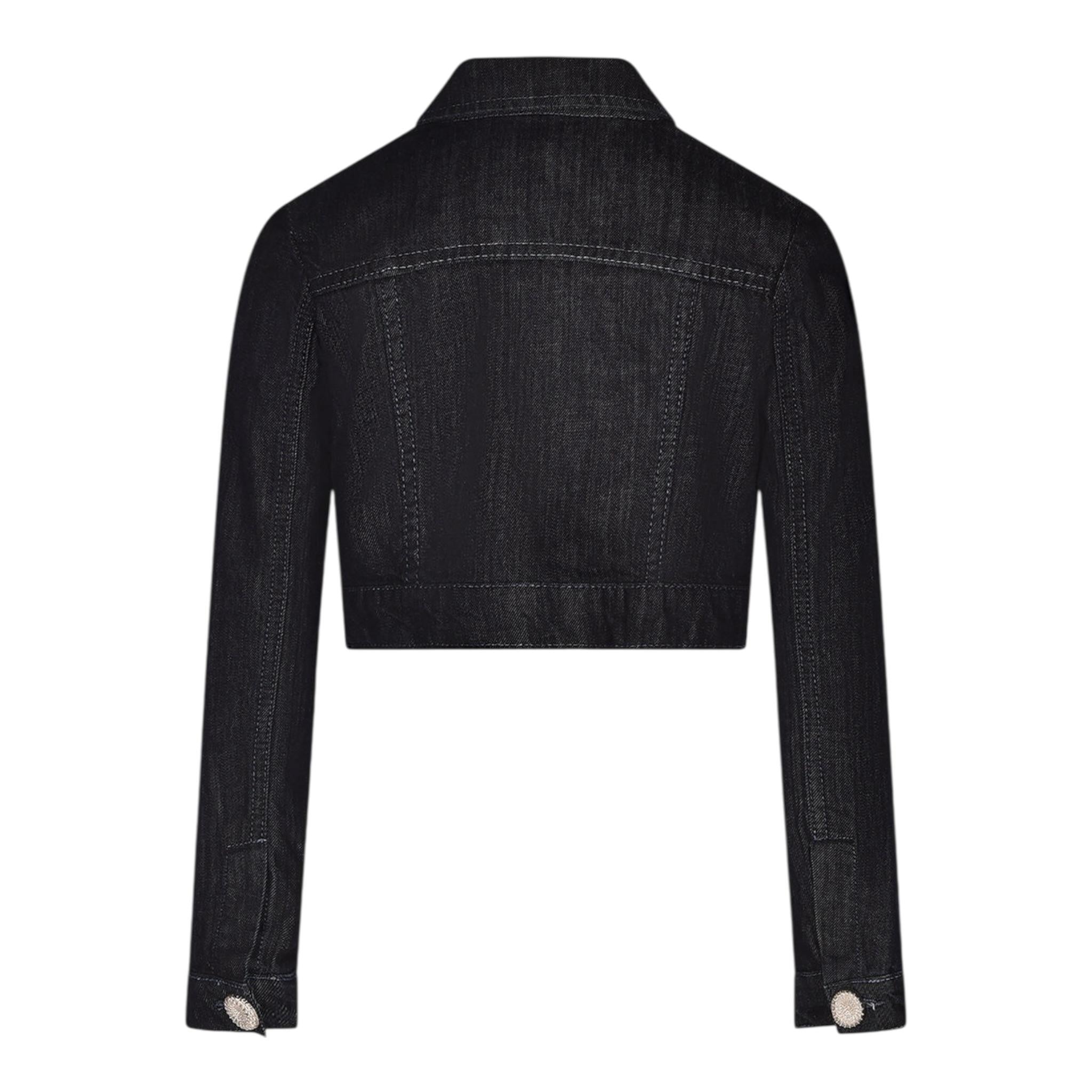 Fun & Fun Giubbino Modello Crop Tinta Unita In Denim per Bambina FNCJJK00982 BLU FUN & FUN 