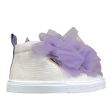 Miss Grant Einfarbiger Sneaker mit beige/lila Schleife für Mädchen